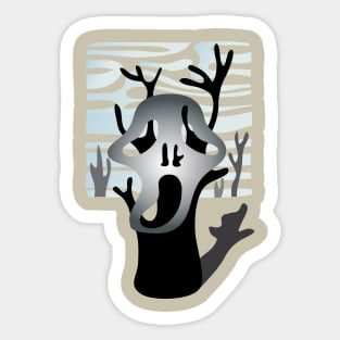 The tree's scream Sticker